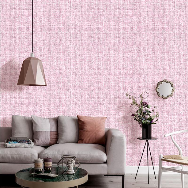 5 Meters / Roll 3D Self-adhesive Thicken Waterproof Wallpaper Linen Textured Pure Color Home Decorative Refurbished Sticker