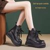 Women's Genuine Leather Retro Platform Ankle Boots - Lightweight, Soft, High-Top (2025 Autumn/Winter Collection)