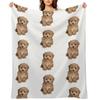 Cute Adorable Maltipoo Throw Blanket Soft Plaid Stuffeds Plaid christmas gifts Blankets