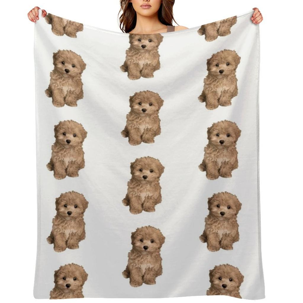 Cute Adorable Maltipoo Throw Blanket Soft Plaid Stuffeds Plaid christmas gifts Blankets