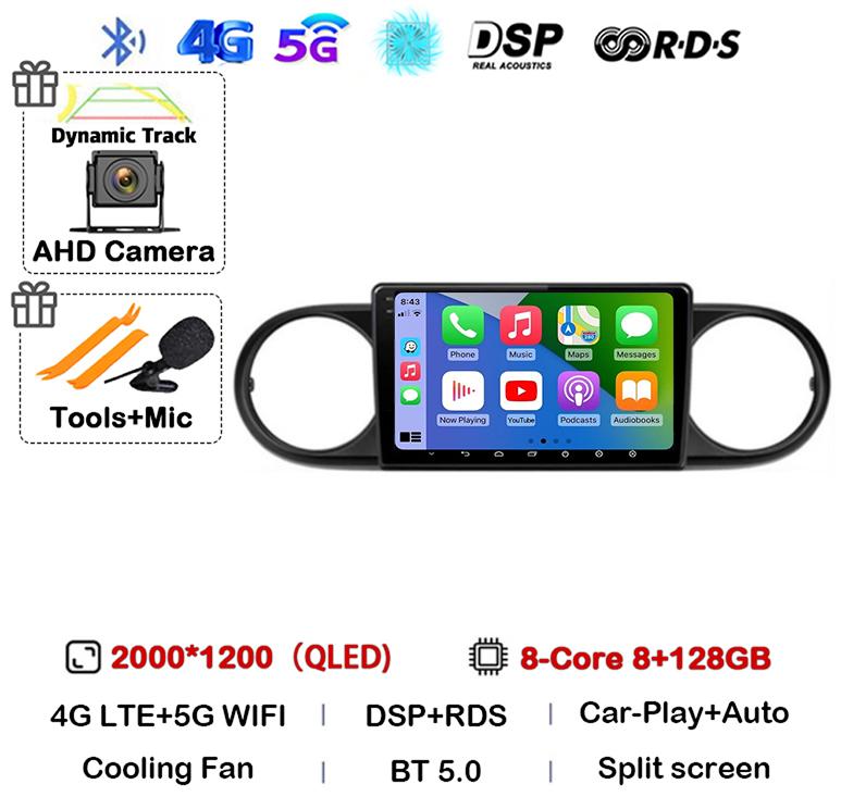 Android 14 Carplay Auto Для Toyota Corolla Rumion Tacoma Автомагнитола Мультимедиа Навигация GPS BT Видеоплеер Стерео Авторадио 4G