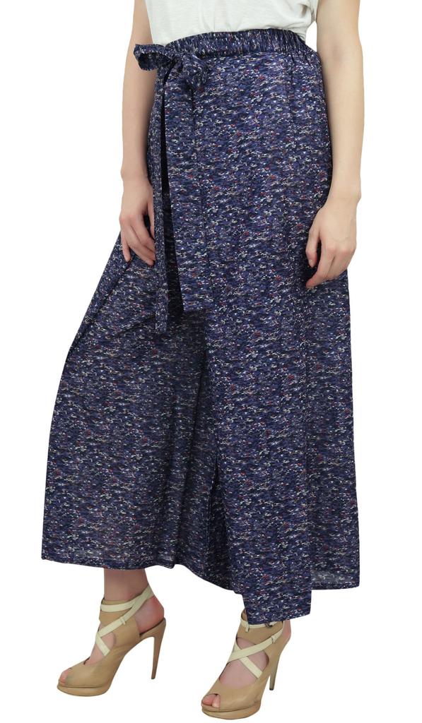 Phagun Женские хлопковые синие широкие брюки-шаровары в стиле рыбалки с эластичной талией - L