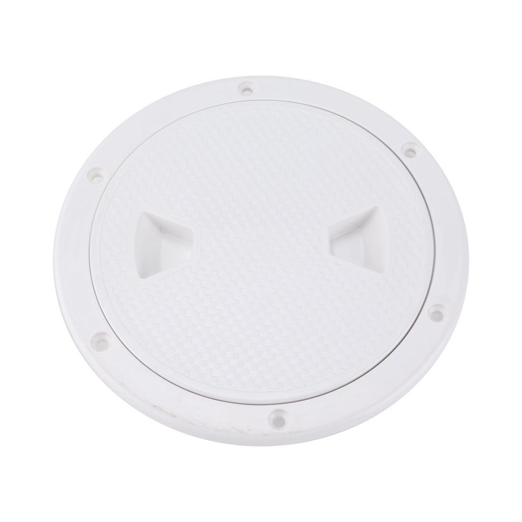 6in Deck Plate Hatch Cover Round White NonSlip Surface Separate Design PreDrilled Holes