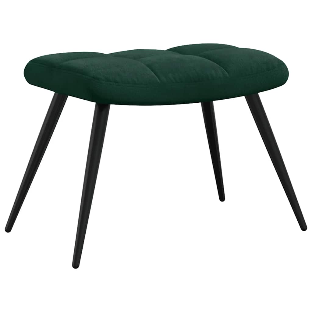 Vidaxl Fotel Z Podnóżkiem, Ciemnozielony, Obity Aksamitem