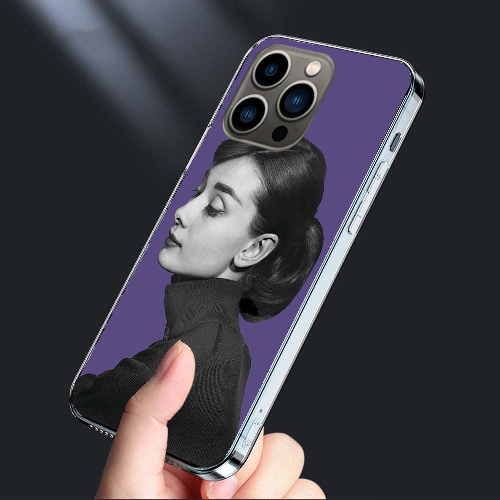 Чехол для телефона с Одри Хепберн для Iphone 16E 15 Pro 14 Plus 17E 16 17 Pro Max Air 11 12 13 Mini Ударопрочный Capa Милый Чехол TPU Cl