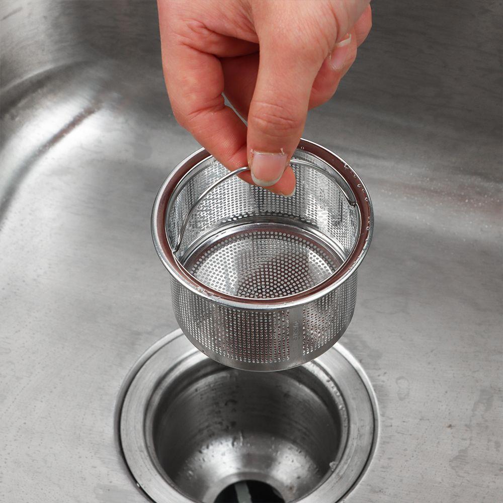 Steel Stuff Cover Waste Drainer Colander Plug Filter Basket Food Hair Stopper Sink Strainer