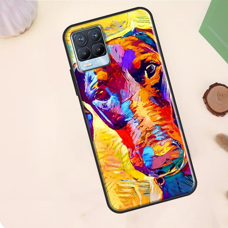 Cartoon Doberman Dog Case For Realme C63 C61 C65 C67 C75 C55 C51 C53 C35 C71 11 12 13 14 15 Pro Plus GT6 GT7 Pro