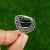 925 Sterling Silver Natural Silver Leaf Jasper Bezel Promise Mother Ring Jewelry