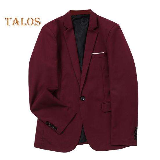 Мужской деловой пиджак с одной пуговицей и лацканами, однотонный деловой пиджак для повседневной носки, вечеринок, свадеб