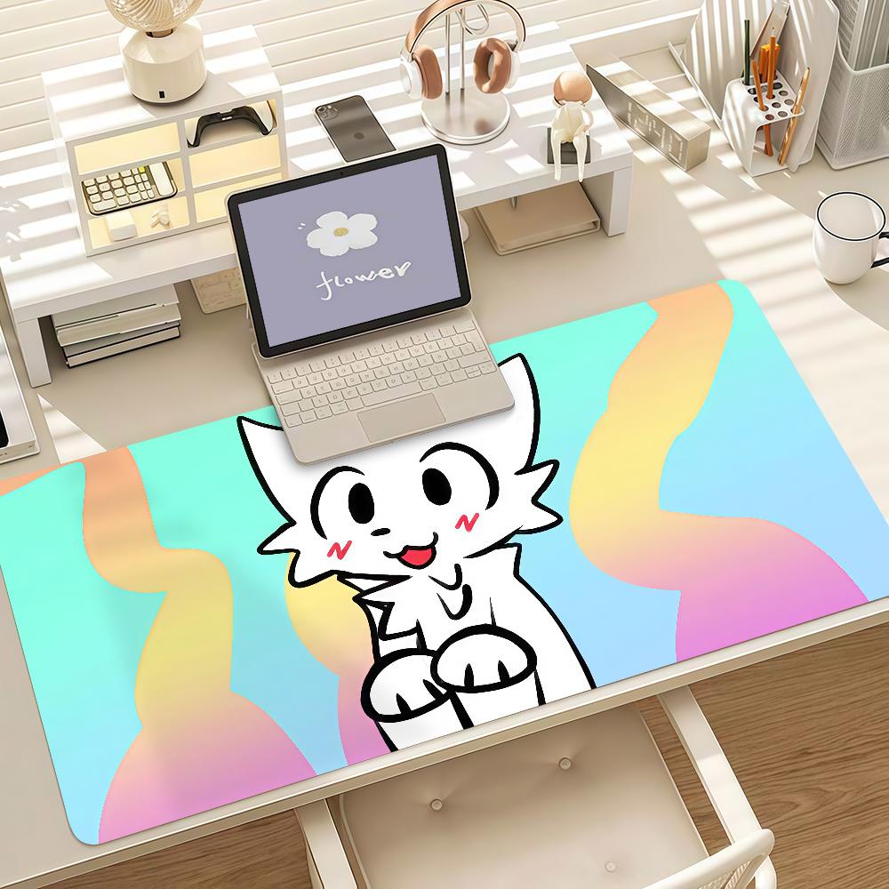 Boykisser Silly Cat Cute Mouse Pad Anti Slip Rubber Edge Locked Thickened Laptop Gaming Desk Mat