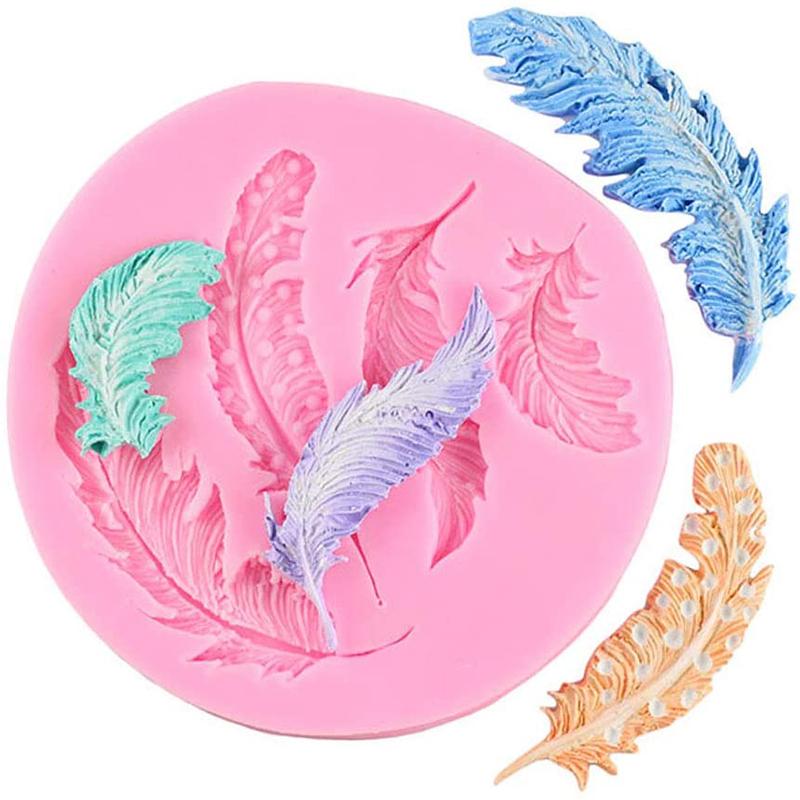 Птичье перо, кружевная кайма, сахарные пуговицы, силиконовая форма, сделай сам, инструменты для украшения торта из мастики, шоколадная мастика, посуда для выпечки