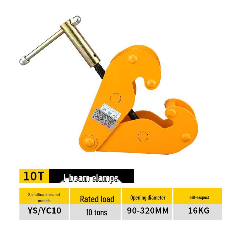 Lifting Clamp for Steel Plates and I-Beams, Vertical & Horizontal, 1 to 5 Ton Capacity