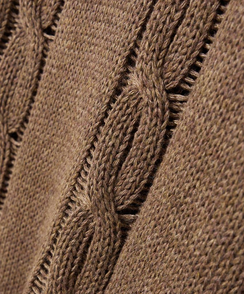 VTWO Cool Washable Cable Polo Knit (Brown)