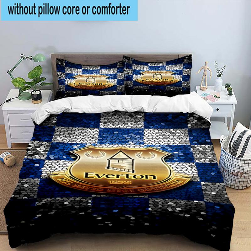 3pcs Fc Crest Design Printed Bedding Set Duvet Cover Closure Includes 1 Duvet Cover & 2 Pillowcases Bedding Sets Home Decor Gifts