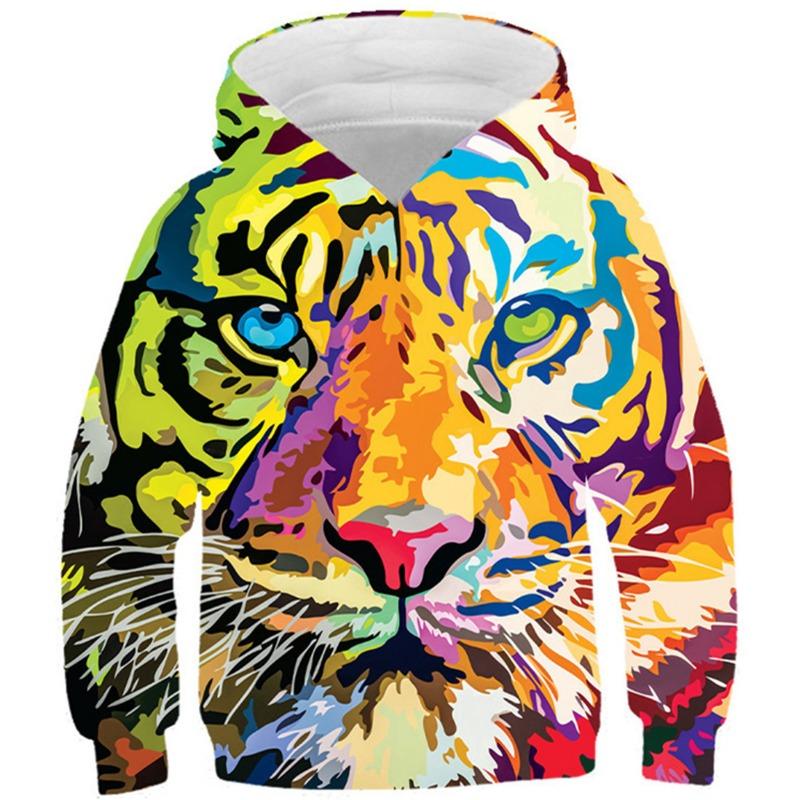Осенние толстовки с 3D-принтом в виде животных, модные повседневные спортивные толстовки с длинным рукавом для детей и мальчиков