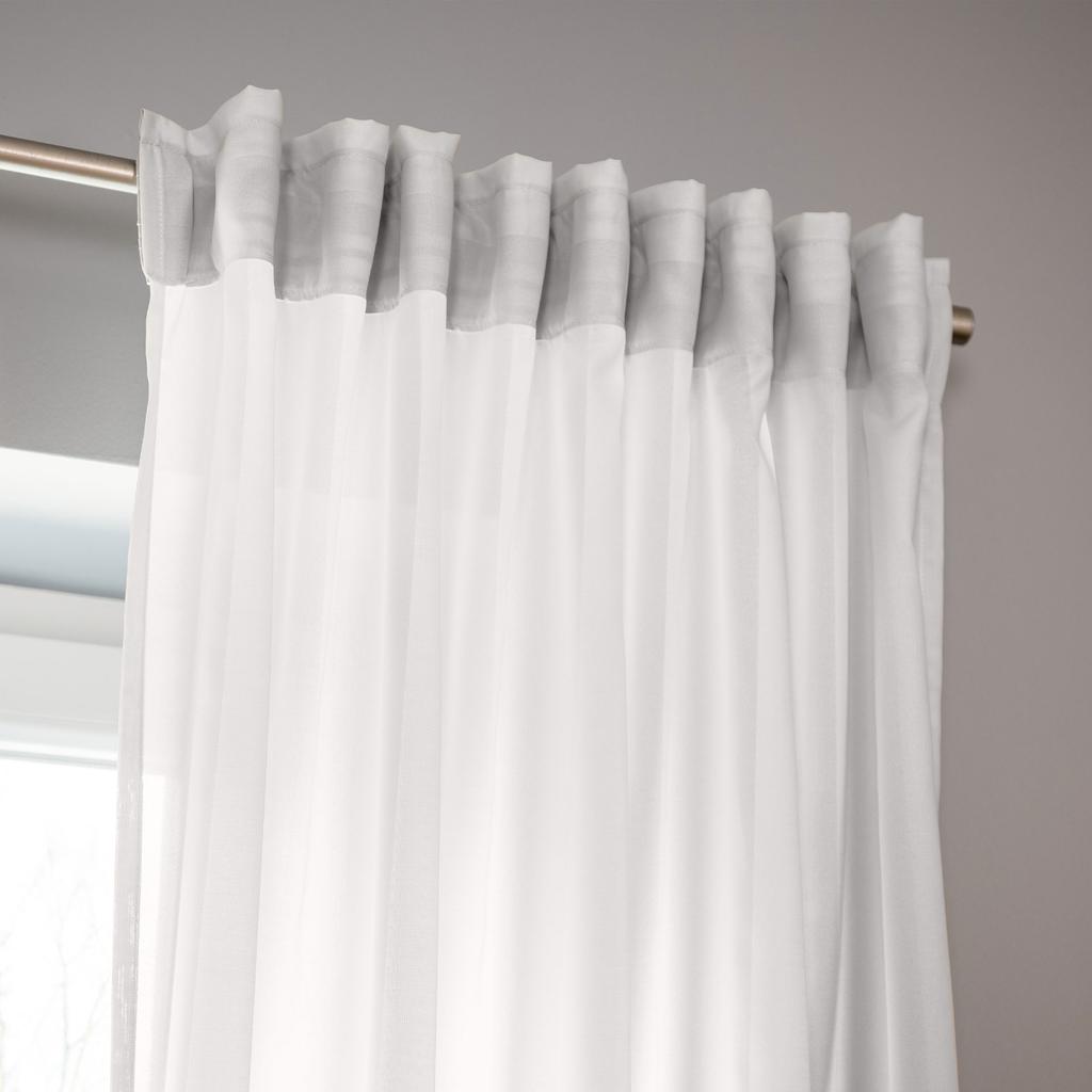 Td0011/Zgt Light Gray Voile Curtain with Gathering Tape 145x300