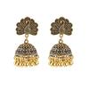 Новые этнические винтажные женские геометрические турецкие серьги Jhumka индийские украшения золотые серьги с кисточками в виде колокольчиков турецкие украшения