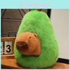 Плюшевая игрушка Капибара в авокадо Мягкая коротковорсовая Милое животное Подарок для детей Для коллекционеров
