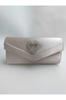 Women's Stylish and Useful Evening Dress Bag Fuchsia Satin Heart Stone Evening Dress Bag