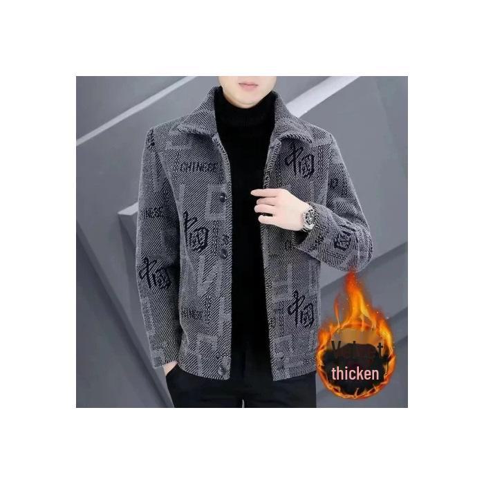 Мужская короткая шерстяная зимняя куртка - новое утолщенное бархатное пальто для тепла осенью/зимой