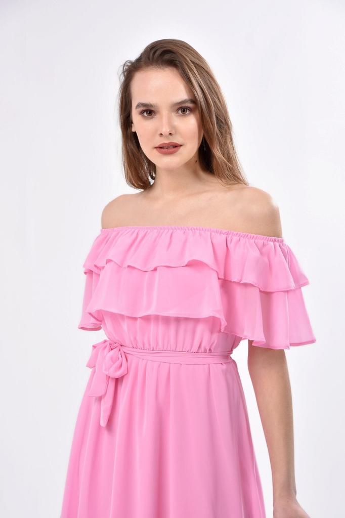 Женское платье большого размера из шифона с воротником Carmen