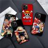 BW-2 Anime One Piece Soft Black Case for iPhone XR 14 15 11 12 13 6 7 8 X XS Pro Max Samsung S22 S23 S21 S24 FE Ultra S8 Plus