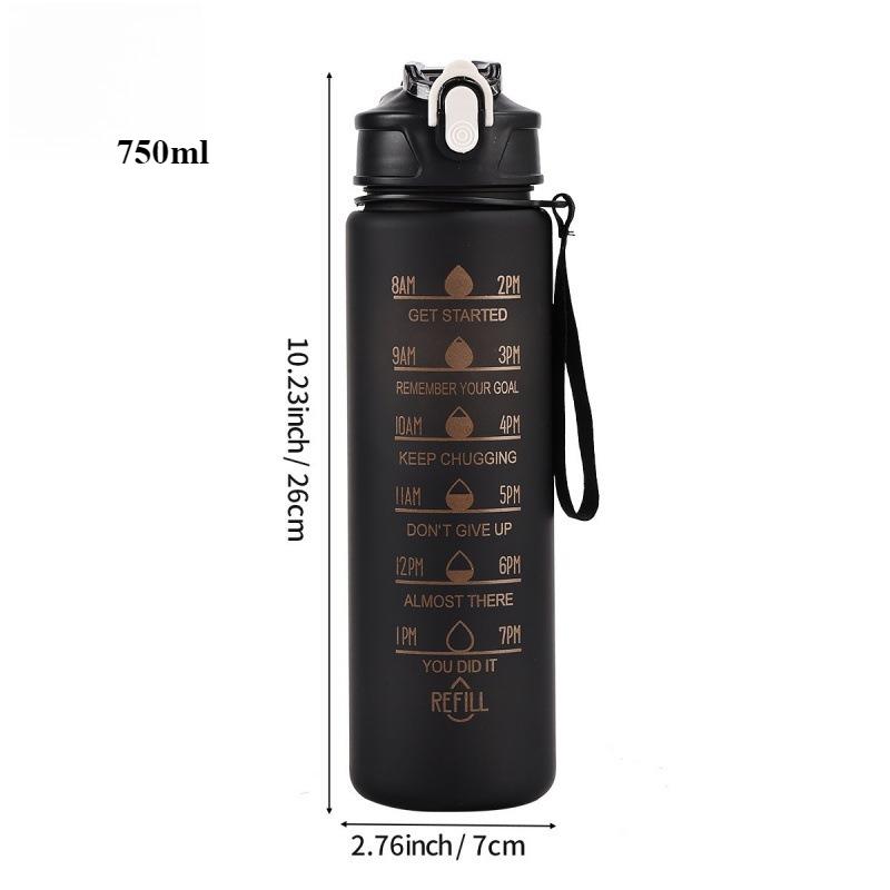 750ml Plastic Water Bottle Sports Water Bottle with Scale Portable Water Bottle Heat-resistant Water Bottle Kitchen Drinkware