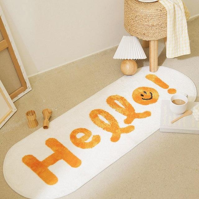 Bedside Long Carpet Cartoon Pattern Letter Cat Non -Slip Carpets Living Room Floor Mat Water Absorption Rugs Tapetes De Sala