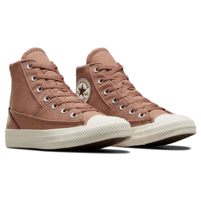 Converse Chuck Taylor All Star Пэчворк Удобные Универсальные Прочные Высокие Кеды из Канваса Унисекс Коричневый A04676C