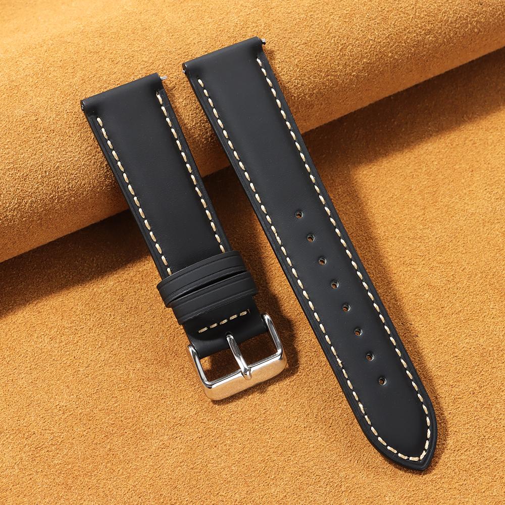 Genuine Leather Watchband 18mm 20mm 22mm Vintage Cowhide Watch Strap for Huawei Watch Quick Release Bracelet Universal Wristband