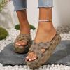 Fashion Women Platform Slippers New Summer Women Shoes Designer Flat Sandals Outdoor Floral Ladies Beach Slippers Slides Plus Size 42