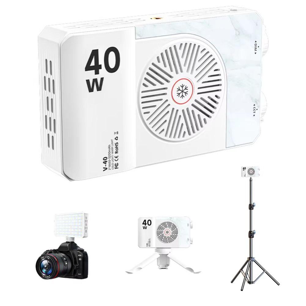 40W Mini LED Video Lamp 4400mAh Battery Portable Camera Fill Lamp Pocket Photography Light Camping