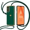 Protective Case - BOOLING - for Samsung Galaxy A32 5G - Soft Silicone - Shockproof - Night Green Lanyard