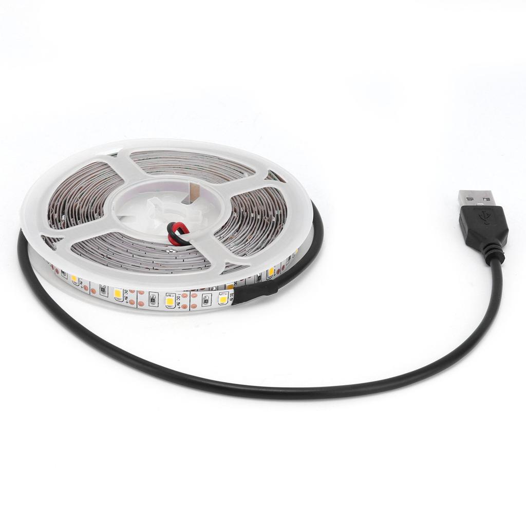 5m 16.4in LED Light Strip 5V USB Powered Strip Lights Strong Adhesive Tape Lights for Bedroom Kitchen Home Decoration