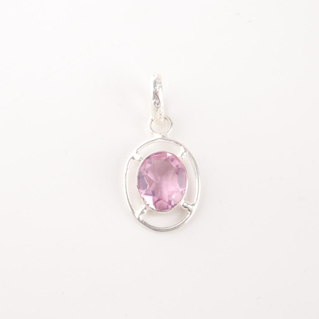 Morganite Gemstone 925 Sterling Silver Jewelry Handmade Pendant Gift For Mother PP-6-10