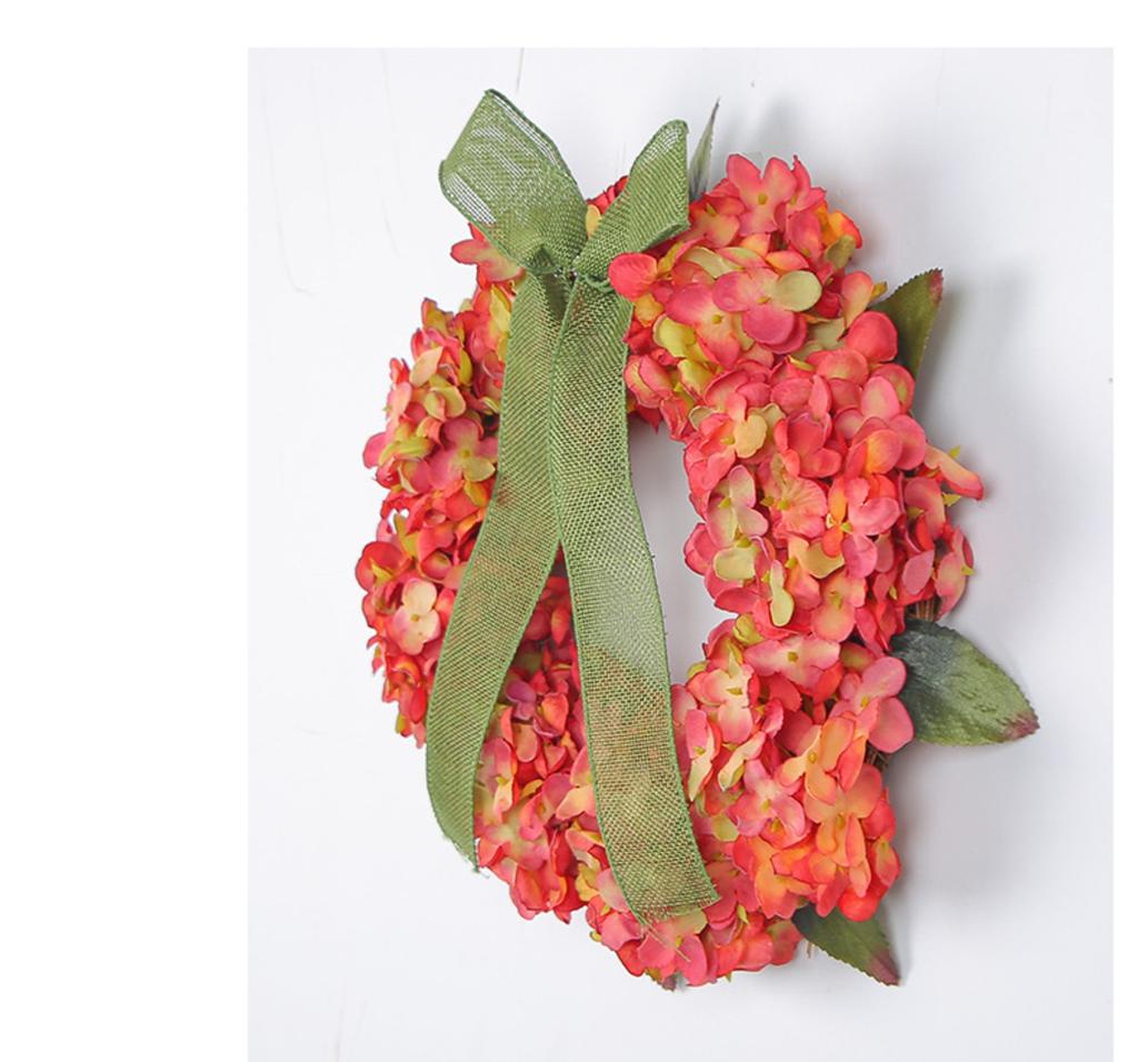 Венок из гортензии, подвесной светильник на дверь, имитация цветочного стиля, настенное украшение на осень