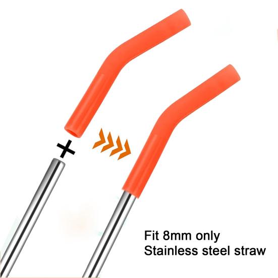2 шт. силиконовые насадки для соломинок, чехлы для металлических соломинок, многоразовые защитные насадки для пищевых соломинок, гибкие, не содержащие бисфенола А, термостойкие сменные насадки для локтей