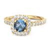 London Blue Topaz Round Cushion Halo Ring - 925 Sterling Silver Gold Vermeil