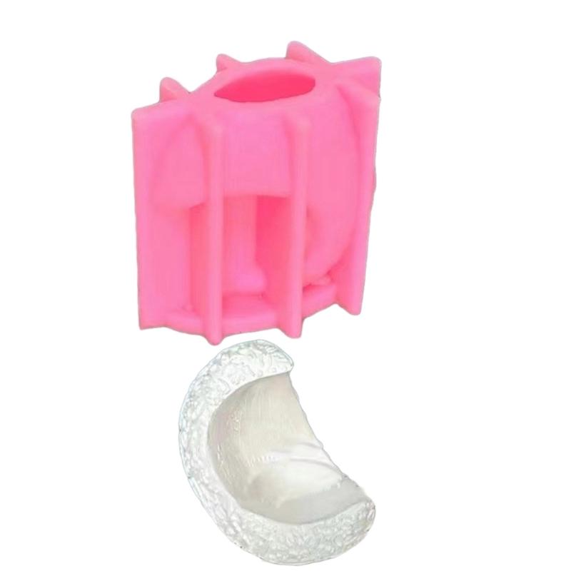 Moon Shape Candle Holder Mold  Crystal Epoxy Resin Molds Candlesticks Ornament Silicone Mold Concrete Plasters Molds