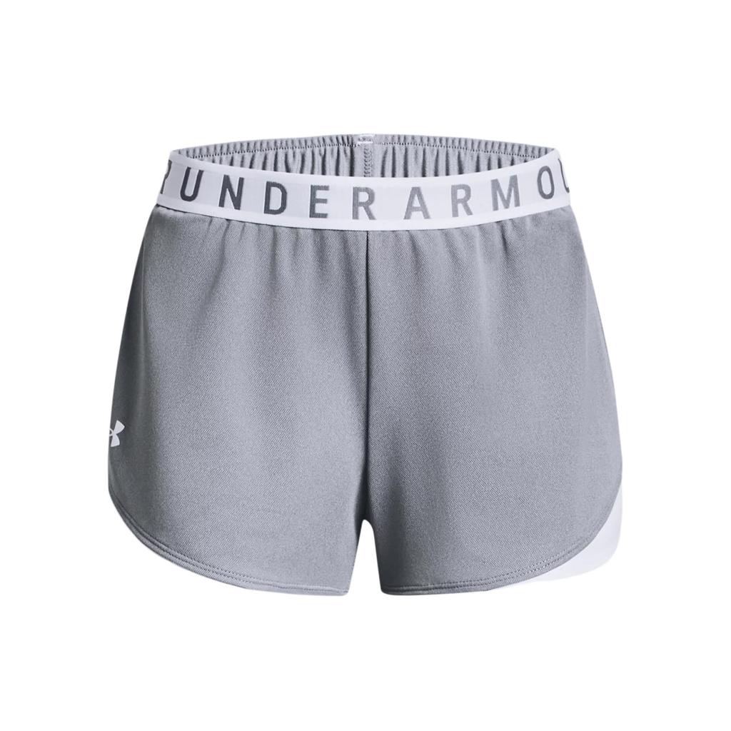 Under Armour Play Up 3.0 Color Block Letter Print High Waist Casual Shorts Women Shorts Smoke-Gray 1344552-055