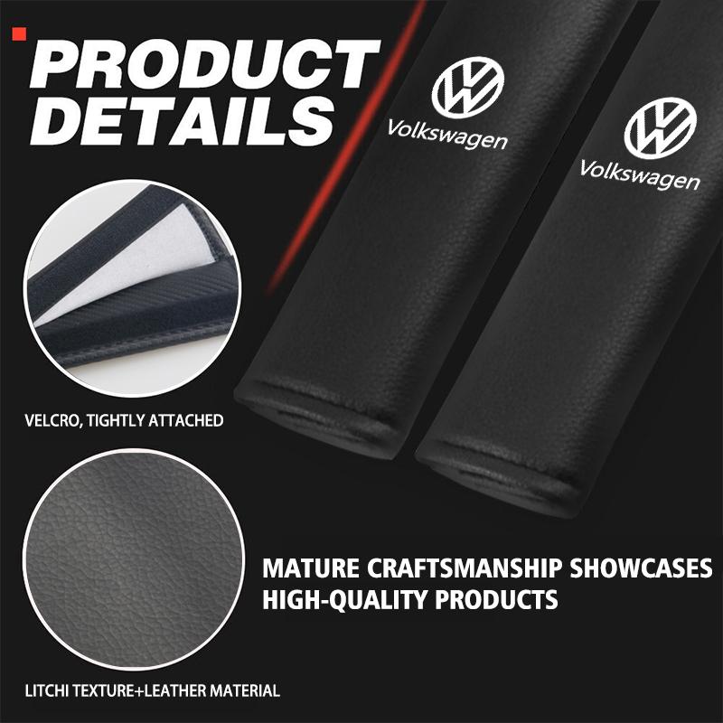 For Volkswagen VW Car Seat Belt Leather Safety Belt Shoulder Cover Protect Pad Golf 4 5 6 7 Polo Jetta Sagitar Magotan Passat B5 zj5