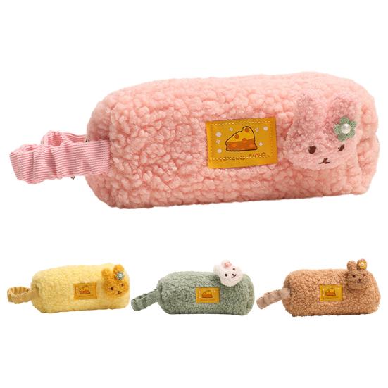 Pencil Case with Handle Large Capacity Portable Cartoon Rabbit Pencil Bag School Supplies