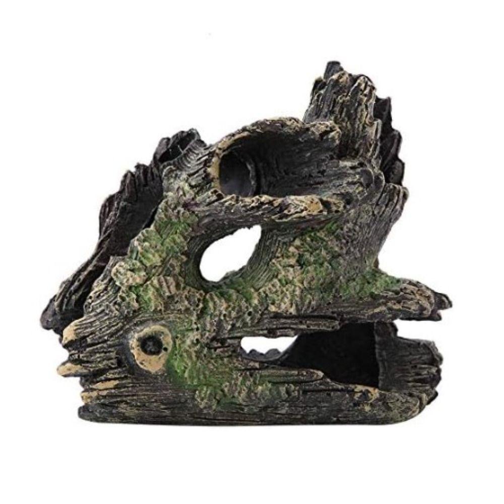 Holes Hollow Tree Trunk Artificial Resin Wood Hideout Aquarium Log Caves Fish Hiding  Fish Tank