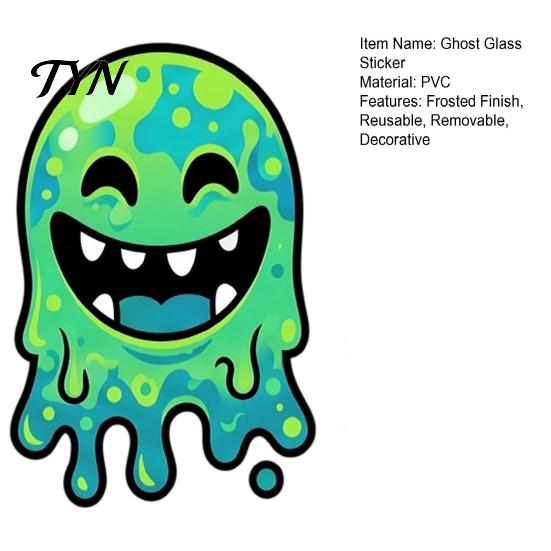 Halloween Glass Door Decoration Ghost Static Window Clings, Cartoon Stickers Clings for Mirror, Reusable Spooky Party Decorations Accents