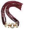 Винтажная многослойная цепочка для свитера из гранатово-красных стеклянных бусин и ожерелье-браслет со стразами