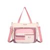 Women's Contrast Shoulder Bag Senior High School Student Class Handbag Large Capacity Crossbody Bag