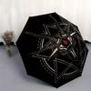 "Devil Horns Baphomet Goat Head Pentagram Sticker Decal" Umbrella, Cute Umbrella with Cute Design, Portable 3-Fold Compact Umbrella for Men & Women, V