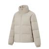 Li Ning Fitness Series Casual Stand Collar Warm Down Jacket Women Outerwear Khaki AYMU516-5