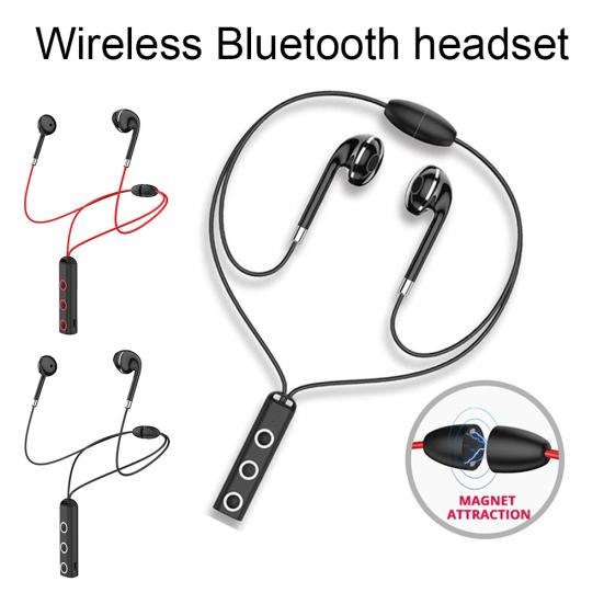 Магнитная беспроводная Bluetooth-совместимая стереогарнитура с микрофоном и шейным ободом Handsfree