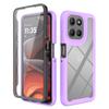Прозрачный чехол для Motorola Moto G86 5G, задняя крышка телефона из ПК + ТПУ с защитной пленкой для экрана из ПЭТ
